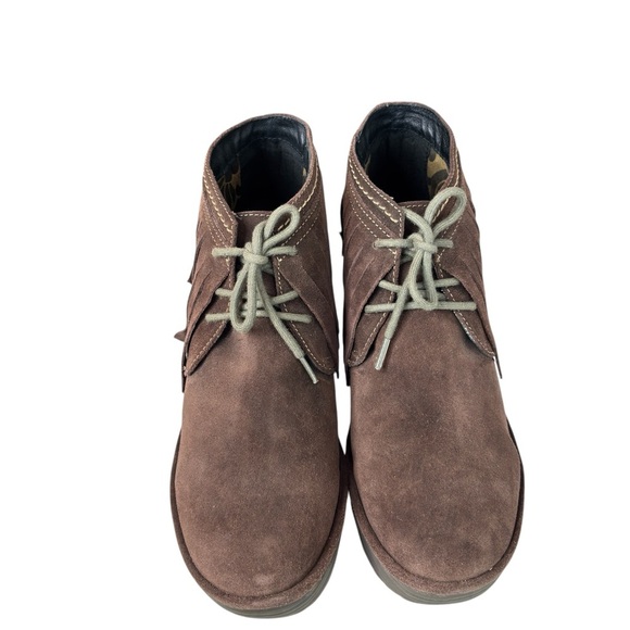 Fly London Yank Fringe Ankle Boot Lace Up Booties Brown SUEDE Size 40 US 9 / 9.5 - Picture 7 of 16
